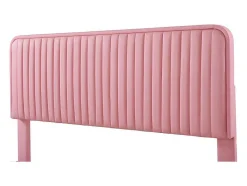 ModernLuxe Tweepersoonsbed-Tweepersoonsbed Gestoffeerd In Kunstleer 140X200Cm - In Hoogte Verstelbaar Hoofdbord - Met Lattenbodem - Roze (Zonder Matras)