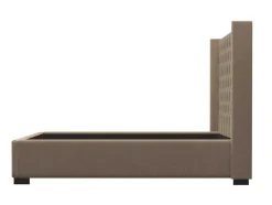 Vente-unique Tweepersoonsbed-Tweepersoonsbed Massimo Gestoffeerd Met Capitons - 160 X 200 Cm - Beige - Stof