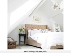 Vente-unique Tweepersoonsbed-Tweepersoonsbed Massimo Gestoffeerd Met Capitons - 160 X 200 Cm - Beige - Stof