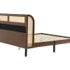 ModernLuxe Tweepersoonsbed-Tweepersoonsbed 160X200Cm - Met Kunstleer En Pvc Rotan Kussens - Met Houten Lattenbodem - Bruin