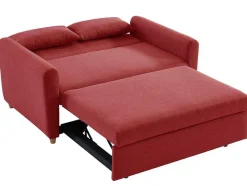 Vente-unique Scandinavisch-Tweezits Bedbank Van Stof Ayla - Rood