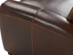 LINEA SOFA Club Zitbank-Tweezits Clubbank Van Leer Met Lived-In Aspect Baudoin - Bruin