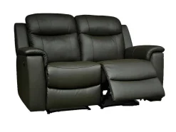 Vente-unique Relaxbanken Met Manuele Relaxfunctie-Tweezits Relaxbank Evasion Van Leer - Zwart