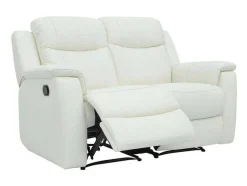 Vente-unique Relaxbanken Met Manuele Relaxfunctie-Tweezits Relaxbank Evasion Van Leer - Ivoorwit