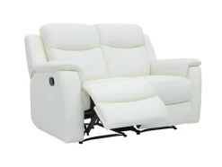 Vente-unique Relaxbanken Met Manuele Relaxfunctie-Tweezits Relaxbank Evasion Van Leer - Ivoorwit