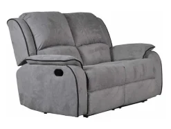 Vente-unique Relaxbanken Met Manuele Relaxfunctie-Tweezits Relaxbank Microvezel Hernani - Grijs