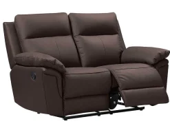 Vente-unique Relaxbanken Met Manuele Relaxfunctie-Tweezits Relaxbank Van Buffelleer Pakita - Bruin