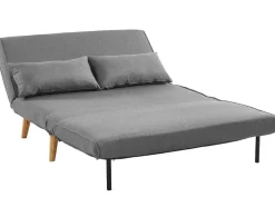 Vente-unique Scandinavisch-Tweezits Slaapbank Posio Van Stof - Grijs