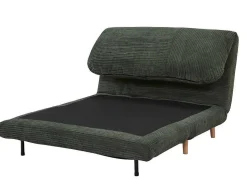 Vente-unique Scandinavisch-Tweezits Slaapbank Van Fluweel Ribstof Palula - Donkergroen