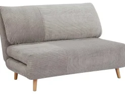 Vente-unique Scandinavisch-Tweezits Slaapbank Van Fluweel Ribstof Palula - Lichtgrijs