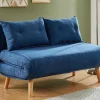 Vente-unique Scandinavisch-Tweezits Slaapbank Van Stof Valerio - Blauw