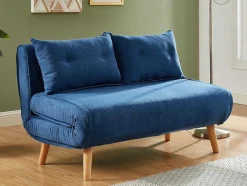 Vente-unique Scandinavisch-Tweezits Slaapbank Van Stof Valerio - Blauw