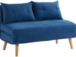Vente-unique Scandinavisch-Tweezits Slaapbank Van Stof Valerio - Blauw