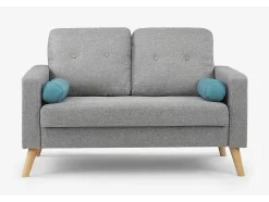 Vente-unique Scandinavisch-Tweezitsbank Tatum Van Stof - Grijs