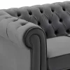 Vente-unique Tweezitsbank-Tweezitsbank Van Antracietkleurig Velours Chesterfield