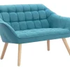 Vente-unique Scandinavisch-Tweezitsbank Van Stof Caserta - Blauw