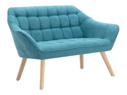 Vente-unique Scandinavisch-Tweezitsbank Van Stof Caserta - Blauw