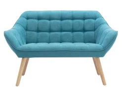 Vente-unique Scandinavisch-Tweezitsbank Van Stof Caserta - Blauw