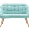 Vente-unique Scandinavisch-Tweezitsbank Van Stof Caserta - Watergroen