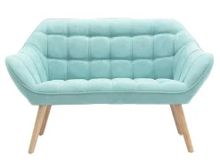 Vente-unique Scandinavisch-Tweezitsbank Van Stof Caserta - Watergroen
