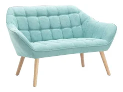 Vente-unique Scandinavisch-Tweezitsbank Van Stof Caserta - Watergroen