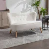 Vente-unique Scandinavisch-Tweezitsbank Van Witte Bouclestof Locarno