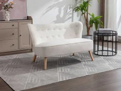 Vente-unique Scandinavisch-Tweezitsbank Van Witte Bouclestof Locarno