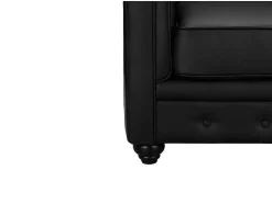 Vente-unique Zitbank-Tweezitsbank Van Zwart Kunstleer Chesterfield