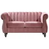 Vente-unique Tweezitsbank-Tweezits-Chesterfield-Bank Van Oudroze Velours Trumbo