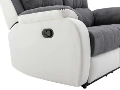Vente-unique 2En 3-Zitsbank-Tweezits-Relaxbank Van Microvezel En Grijs En Wit Kunstleer Brody