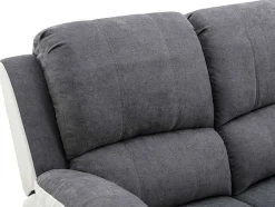 Vente-unique 2En 3-Zitsbank-Tweezits-Relaxbank Van Microvezel En Grijs En Wit Kunstleer Brody