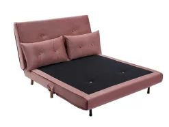 Vente-unique Klik-Klak En Bz Slaapbank-Tweezitsslaapbank Van Poederroze Velours Uribia