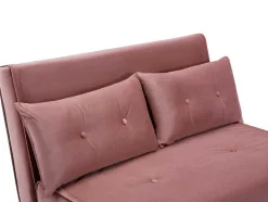 Vente-unique Klik-Klak En Bz Slaapbank-Tweezitsslaapbank Van Poederroze Velours Uribia