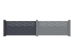 EXPERTLAND Afscherming En Omheining-Uitbreiding Voor Het Hek H89 X L178,3 Cm In Donkergrijs Aluminium Met Motieven - Bazio