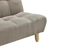 Vente-unique Chaise Longue-Uitklapbare Chaise Longue Van Taupegrijze Stof Esteban