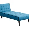 Vente-unique Chaise Longue-Uitklapbare Chaise Longue Bayou Van Stof - Blauw En Zwarte Paspel