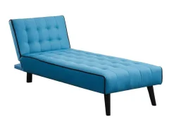 Vente-unique Chaise Longue-Uitklapbare Chaise Longue Bayou Van Stof - Blauw En Zwarte Paspel