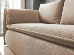 Vente-unique Charmant-Uitklapbare Driezitsbank Van Beige Ribfluweel Teodora Van Pascal Morabito