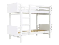 Vente-unique Kinderbed Stapelbed-Uitneembaar Stapelbed 2 X 90 X 190 Cm Met Ladder - Massief Hout - Wit