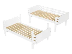 Vente-unique Kinderbed Stapelbed-Uitneembaar Stapelbed 2 X 90 X 190 Cm Met Ladder - Massief Hout - Wit