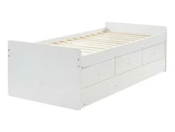 Vente-unique Bed Met Slaaplade-Uitschuifbaar Bed Titouan Met 3 Lades - 90X190Cm - Mdg En Dennenhout - Wi