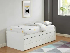 Vente-unique Bed Met Slaaplade-Uitschuifbaar Bed Titouan Met 3 Lades - 90X190Cm - Mdg En Dennenhout - Wi