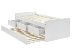 Vente-unique Bed Met Slaaplade-Uitschuifbaar Bed Titouan Met 3 Lades - 90X190Cm - Mdg En Dennenhout - Wi