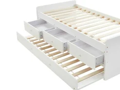 Vente-unique Bed Met Slaaplade-Uitschuifbaar Bed Titouan Met 3 Lades - 90X190Cm - Mdg En Dennenhout - Wi
