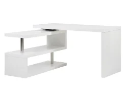Vente-unique Bureaumeubel-Uitschuifbaar Bureau Nicephore Ii - Wit Gelakt Mdf - Draaiend Blad 360°
