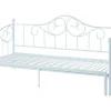 Vente-unique Bed Met Slaaplade-Uitschuifbare Bedbank Sebille - Metaal - 2 X 90 X 200 Cm Of 180 X 200 Cm - Wit - Optie Matras