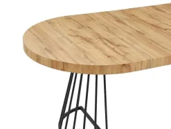 Vente-unique Eettafel-Uitschuifbare Eettafel 2 Tot 12 Plaatsen Van Mdf En Staal - Naturel En Zwart - Firela