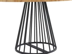 Vente-unique Eettafel-Uitschuifbare Eettafel 2 Tot 12 Plaatsen Van Mdf En Staal - Naturel En Zwart - Firela