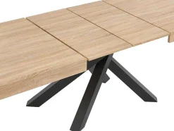 Vente-unique Eettafel-Uitschuifbare Eettafel 6 Tot 10 Plaatsen Van Mdf En Hevea - Naturel En Zwart - Catonav