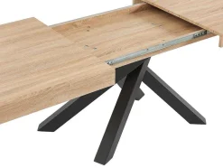 Vente-unique Eettafel-Uitschuifbare Eettafel 6 Tot 10 Plaatsen Van Mdf En Hevea - Naturel En Zwart - Catonav